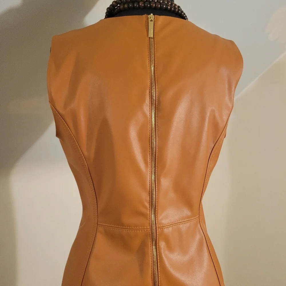 Calvin Klein Faux Leather Dress Size 8 - Picture 4 of 12